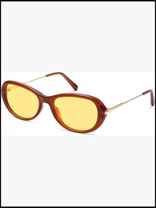 Polarized Oval Sunglasses with UV400 Protection Retro Aviator Frame main image 4